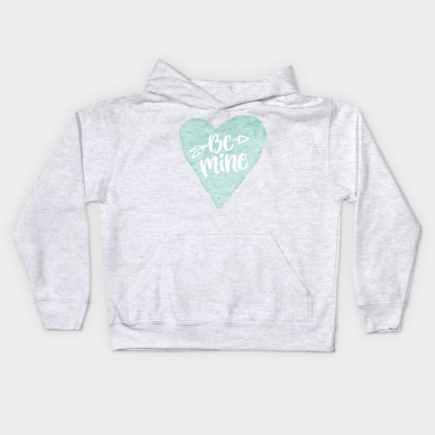 Be Mine Heart White Kids Hoodie by chrissyloo